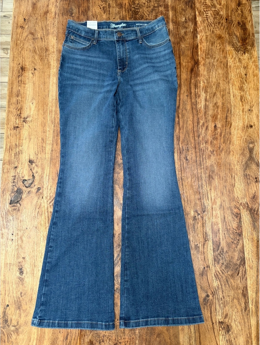 Wrangler Bespoke Flare Jeans Size 16 Regular - Classic Blue Denim Girls Teen 16R